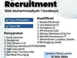 Open Recruitmen SMA Muhammadiyah 1 Surabaya