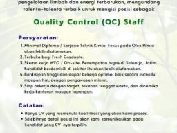 Lowongan sebagai Quality Control Staff di Kabupaten Sidoarjo