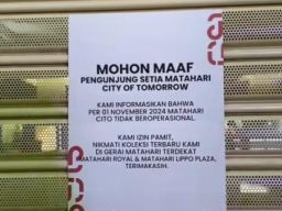 Gerai Matahari Departemen Store CITO Mal Surabaya Tutup Permanen