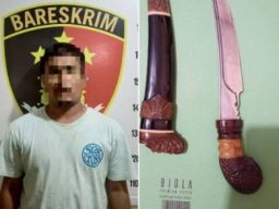 Polsek Tenggarong Tangkap Pria Bersenjata Tajam