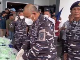 TNI AL Musnahkan Barang Bukti 60 Ribu Butir Pil Ekstasi