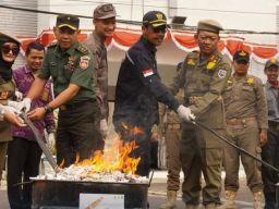 Belasan Ribu Batang Rokok Ilegal Dimusnahkan di Tegal