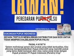 Kanal Laporan Jika Menemukan Pupuk Palsu Kemasannya Mirip Pupuk Indonesia