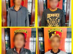 Polres Sanggau Tangkap 4 Penambang Emas Ilegal di Aliran Sungai Kapuas