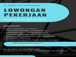 Lowongan Kerja di PT Sukses Lautan Indonesia Probolinggo