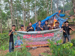 Polres Solok Selatan Tutup Tambang Ilegal di Nagari Pakan Rabaa