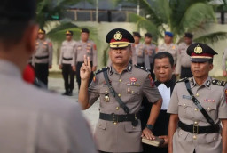 Sertijab Kabag Ops, Kasat Intelkam, dan Dua Kapolsek di Polres Serdang Bedagai