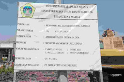 CV Wijaya Diduga Kurangi Volume Pekerjaan Rekonstruksi Jalan Bringkang Gresik