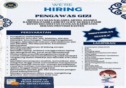Dibutuhkan Pengawas Gizi di SPPG Yayasan Nalanda Artha Ananda