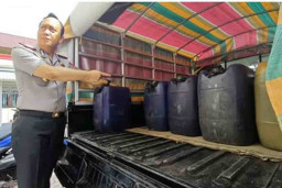 Polres Polres Barito Selatan Tangkap Pelangsir BBM Subsidi