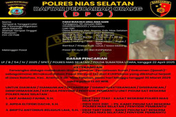 Kepala Desa Balohao Jadi DPO Polres Nias Selatan