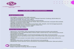 PT Essence Cantika Indonesia Buka Lowongan Kerja Operator Gudang