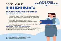 Apotek Asha Farma 2 Membuka Lowongan Kerja