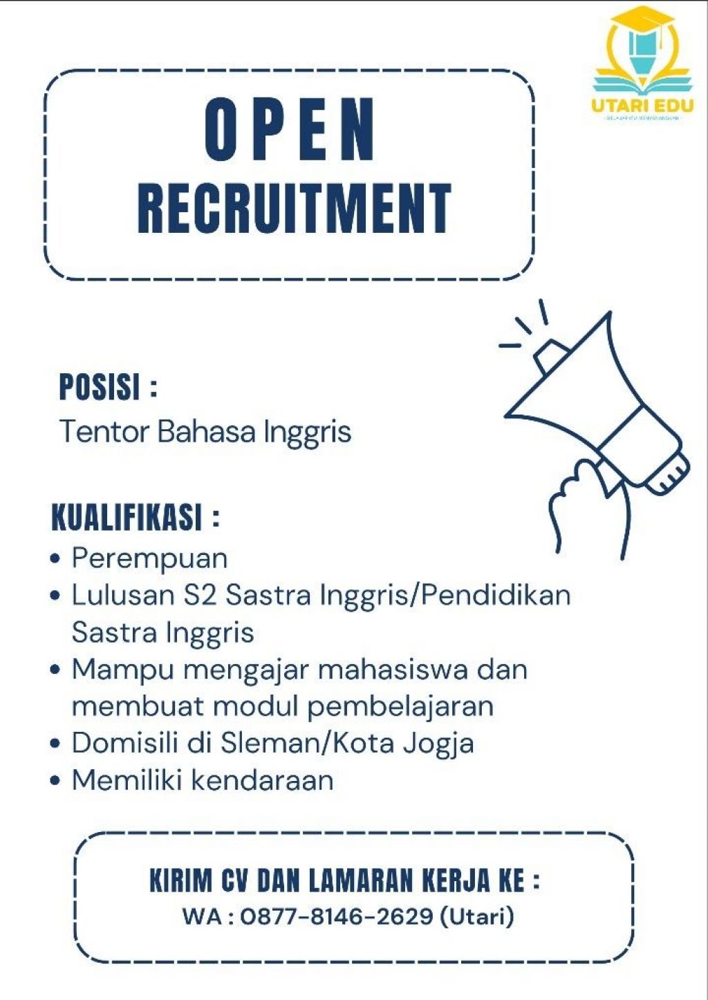 Lowongan kerja Utari Edu