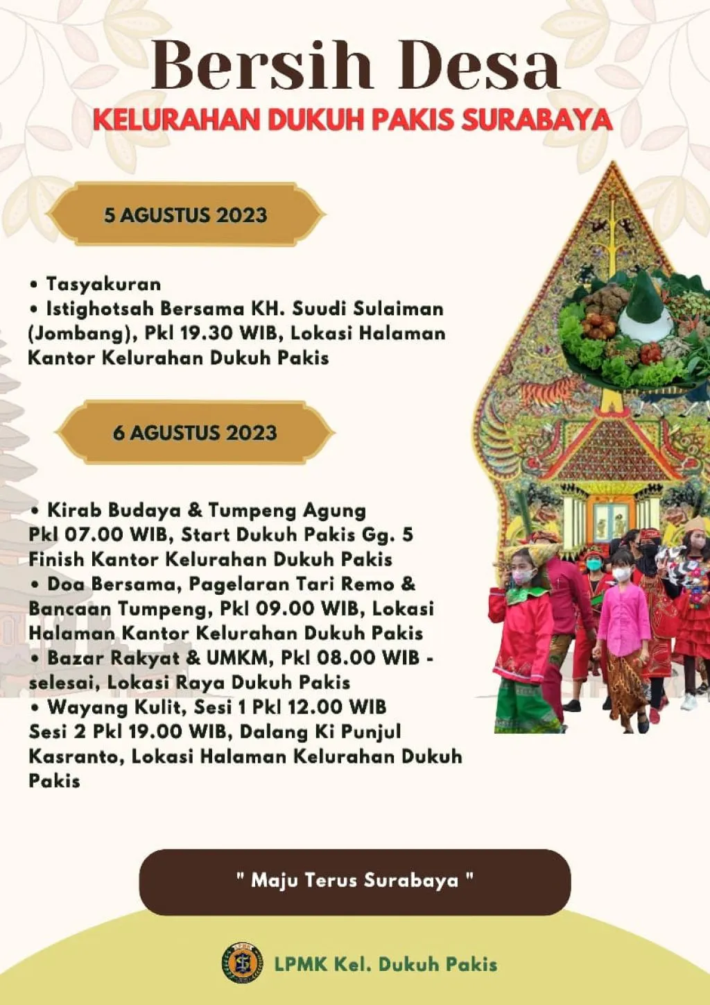 Kelurahan Dukuh Pakis Surabaya Menggelar Bersih Desa