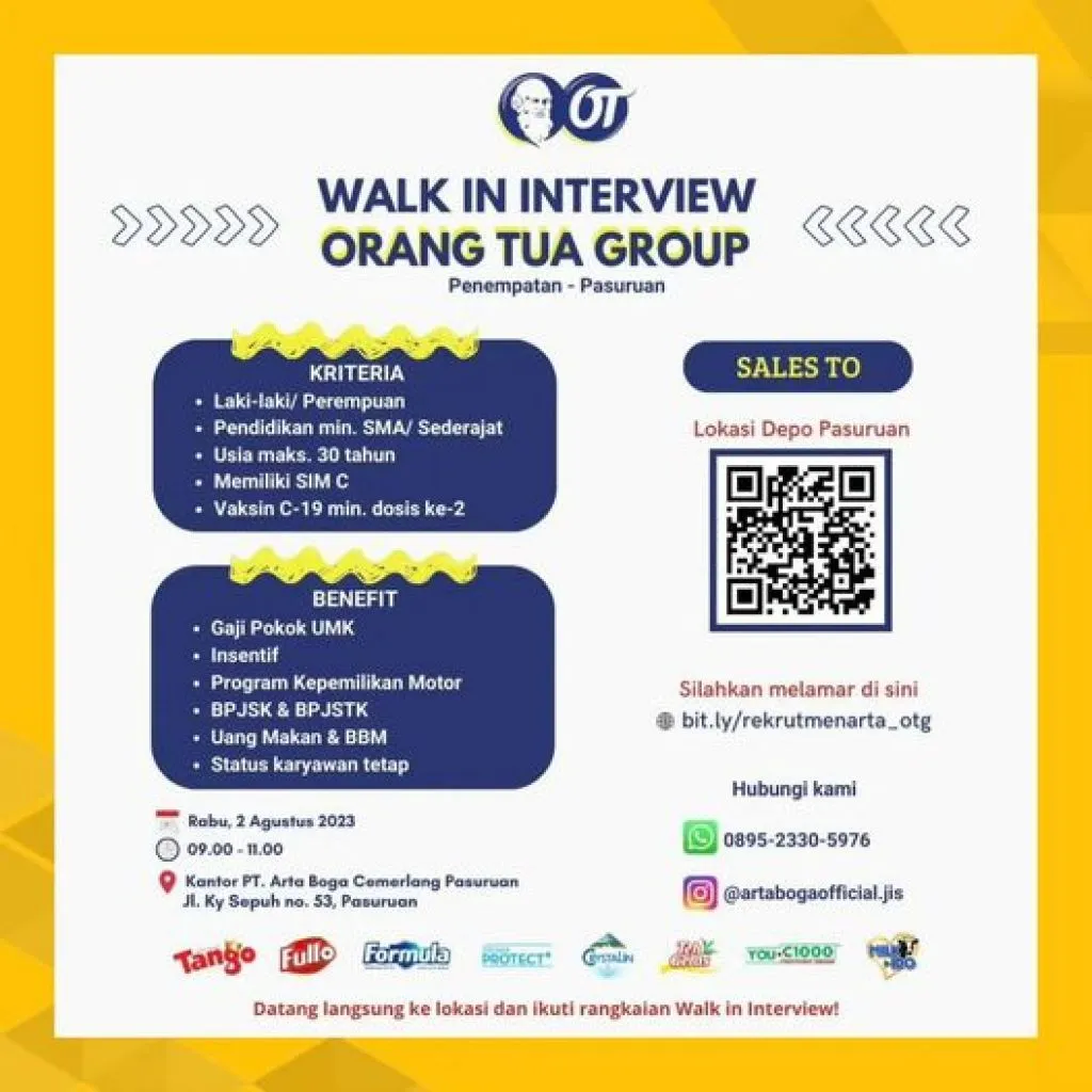 Orang Tua Group Membuka Kesempatan Kerja