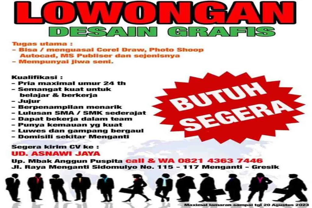 Lowongan Desain Grafis di UD Asnawi Jaya Gresik