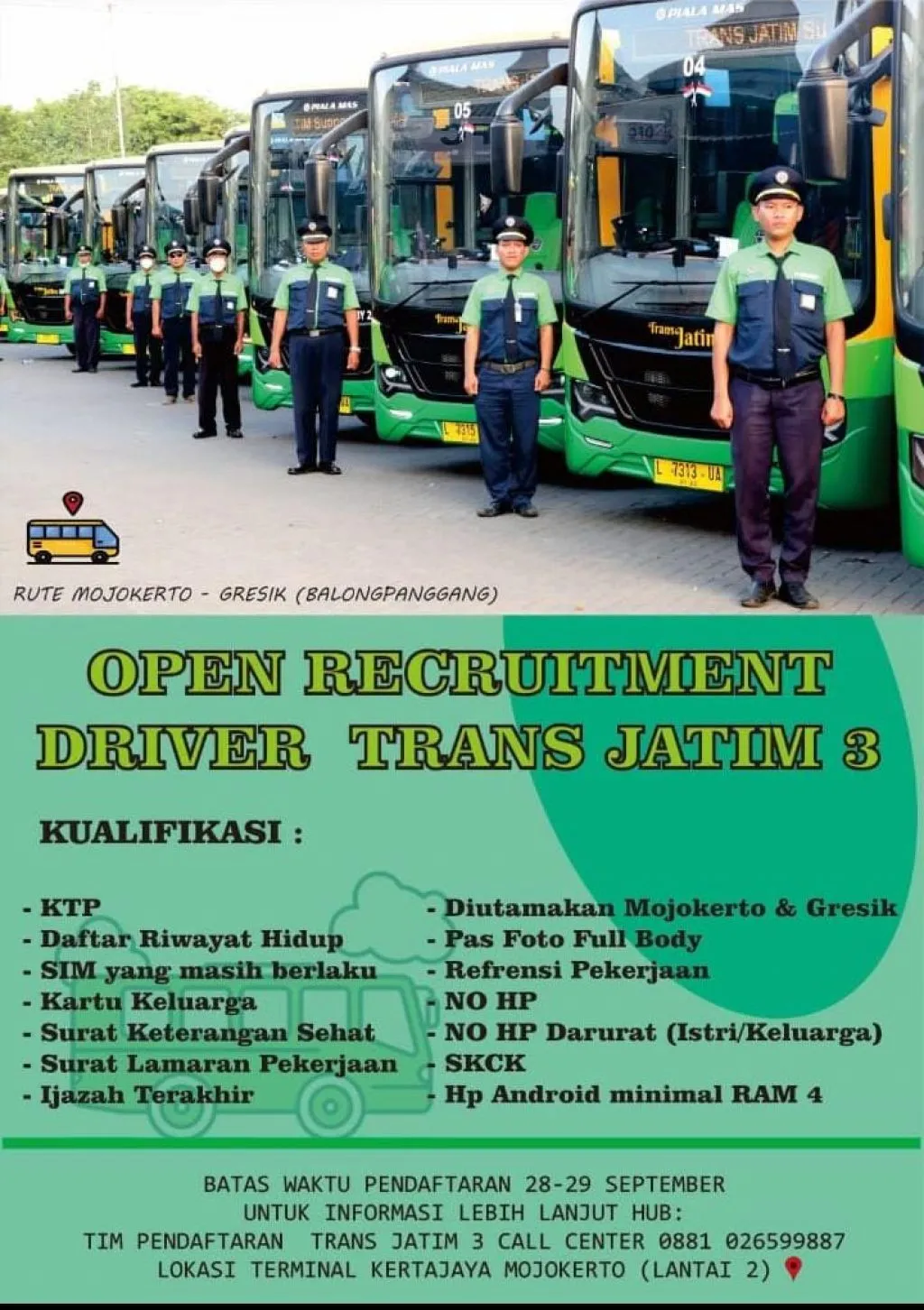 Open Recruitmen Driver Trans Jatim 3