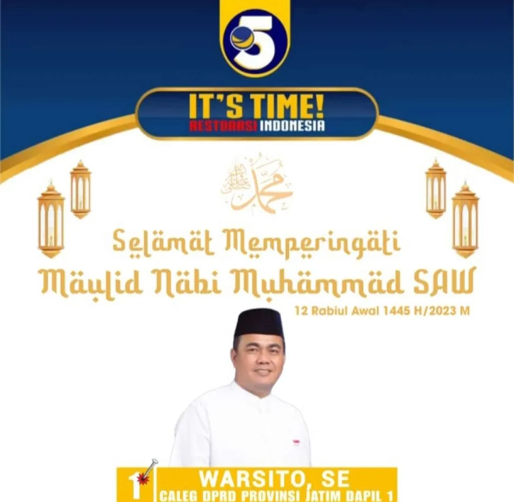 Warsito Ucapkan Selamat Memperingati Maulud Nabi Muhammad SAW 1445 Hijriah