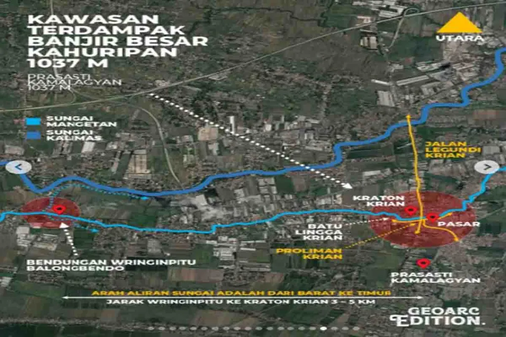 Kraton Airlangga di Krian Kebanjiran