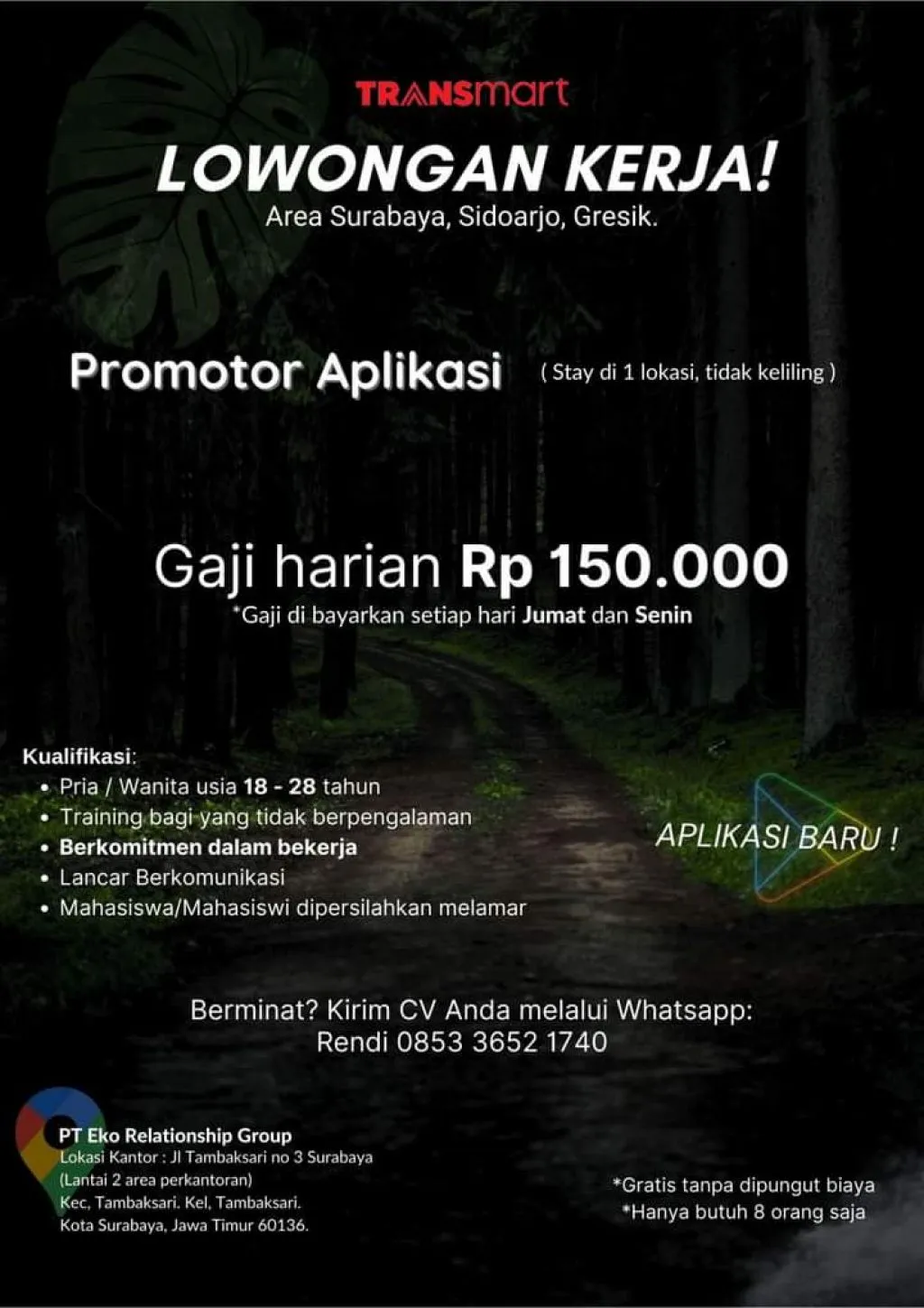 Lowongan Kerja di Transmart Sebagai Promotor Aplikasi