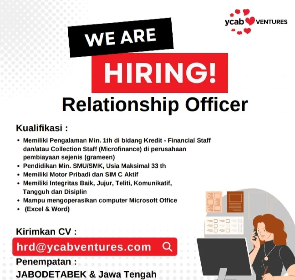YCAB Ventures Butuh Relationship Officer