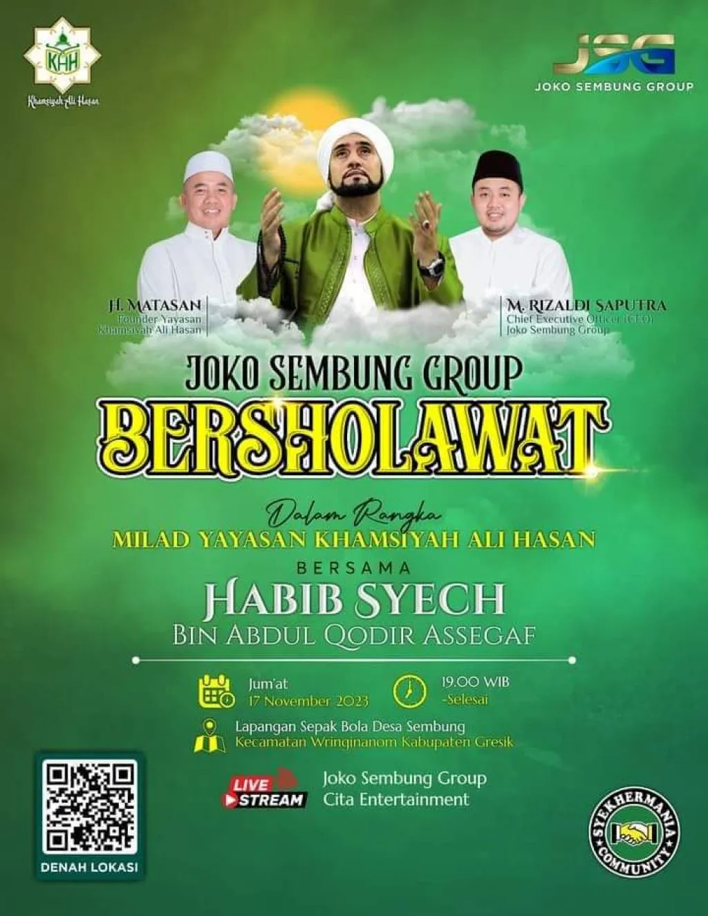 Saksikan dan Ikuti, Joko Sembung Group Bersholawat Bersama Habib Syech