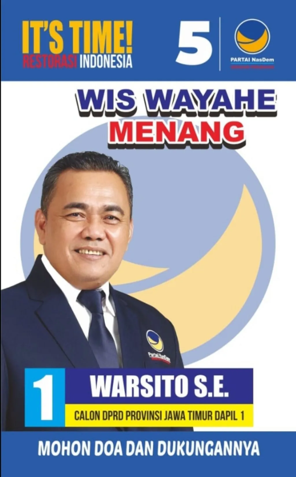 Warsito Jadi Caleg DPRD Jawa Timur dari Dapil 1 Jawa Timur