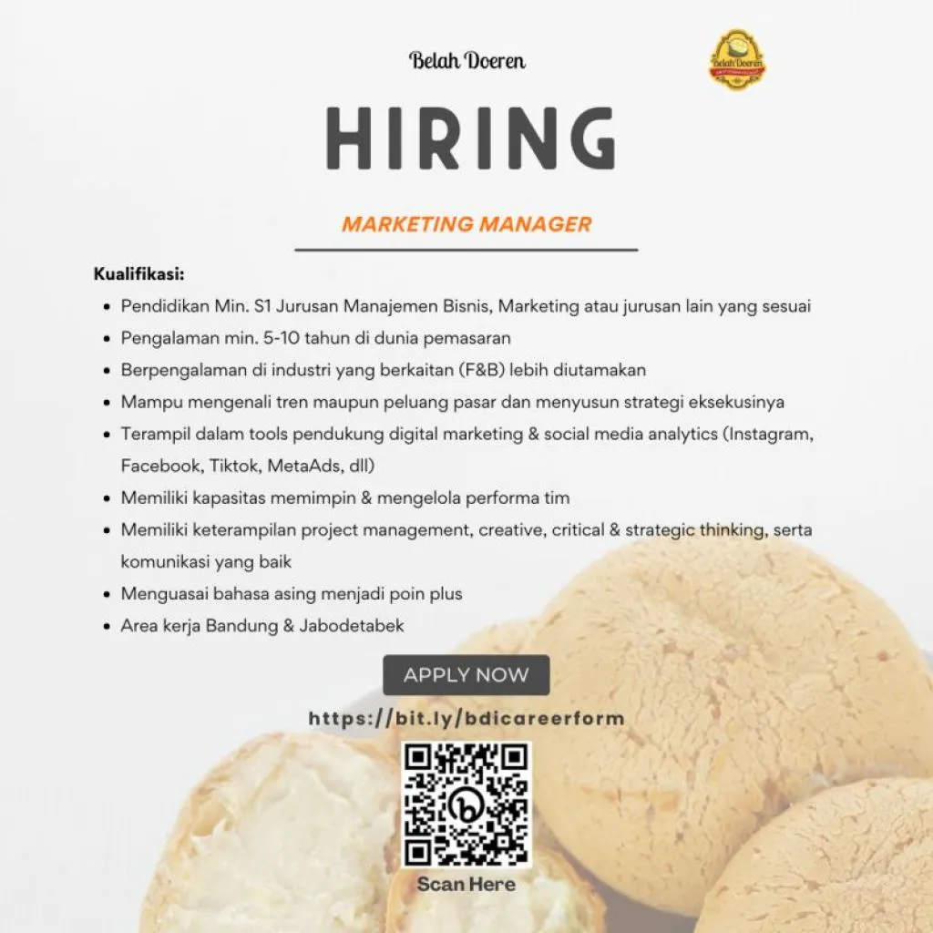 Belah Doeren Butuh Tenaga Sebagai Marketing Manager