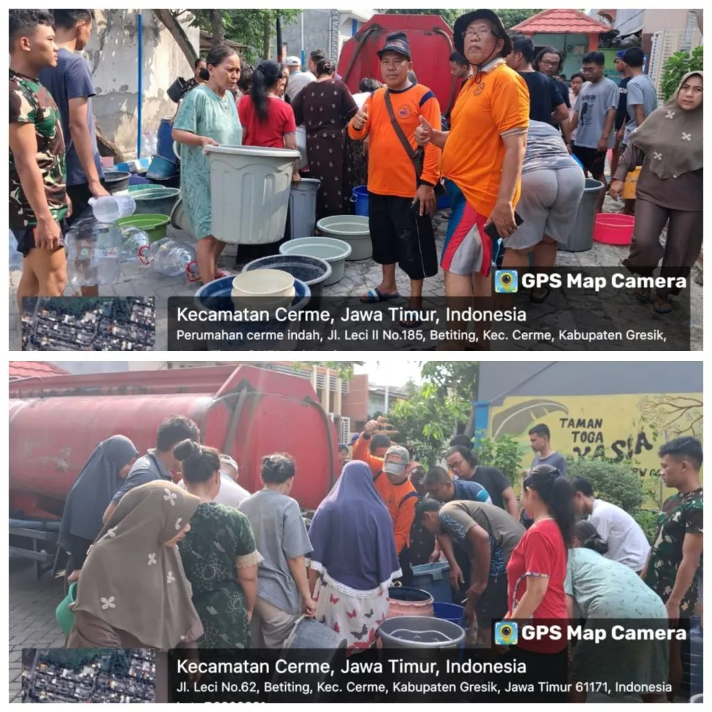 Relawan Sosial Bersama Kita Salurkan Air ke Warga Perumahan Cerme Indah