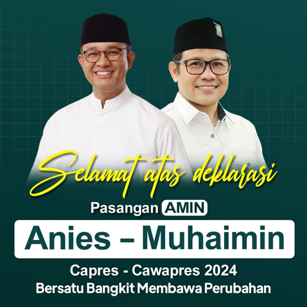 Pasangan Anies Baswedan dan Muhaimin Iskandar