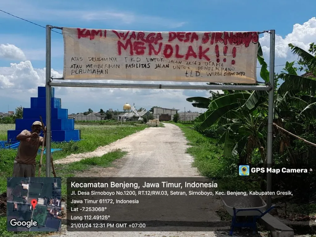 Warga Desa Sirnoboyo Tolak TKD Jadi Jalan Masuk Perumahan Bumi Persada Hijau