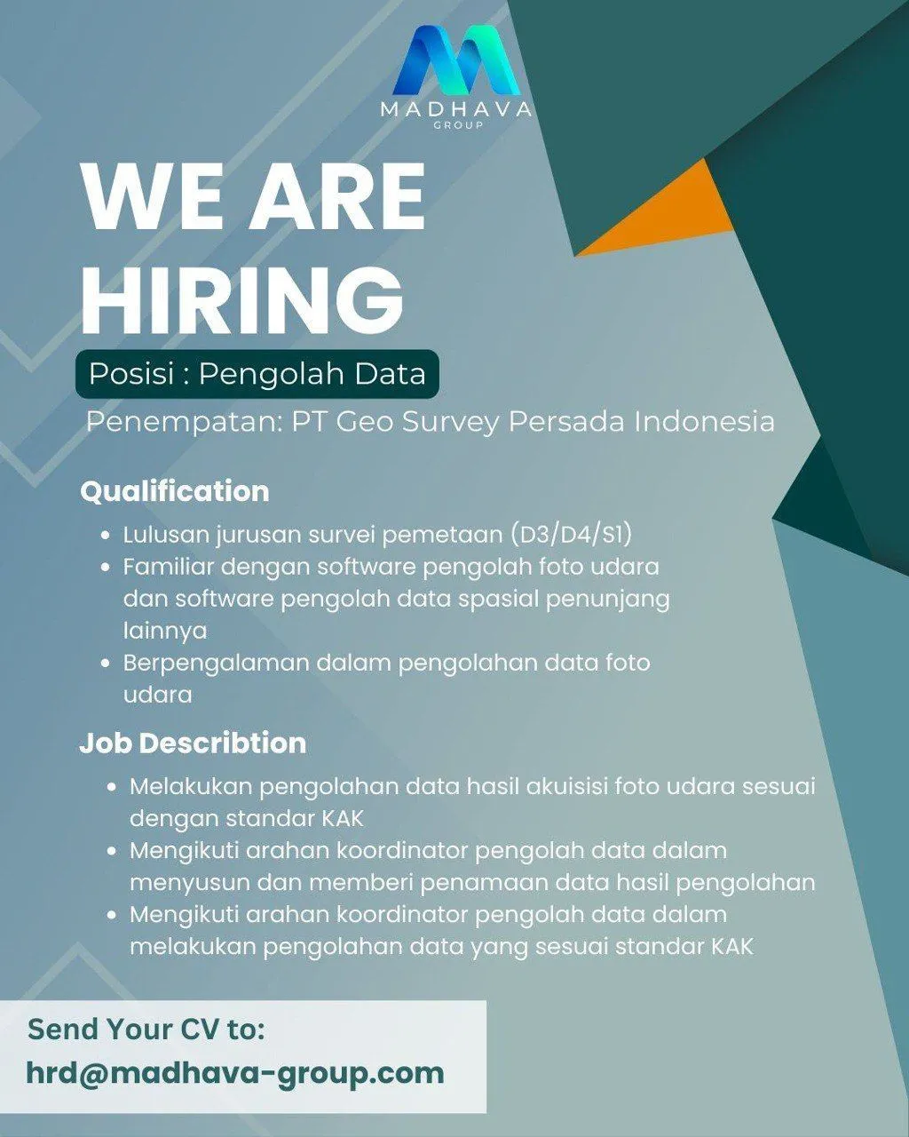 Madhava Group Buka Lowongan Kerja Sebagai Pengolah Data