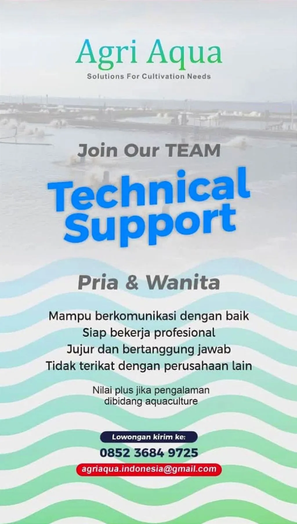 Bergabunglah Bersama Agri Aqua Sebagai Technical Support