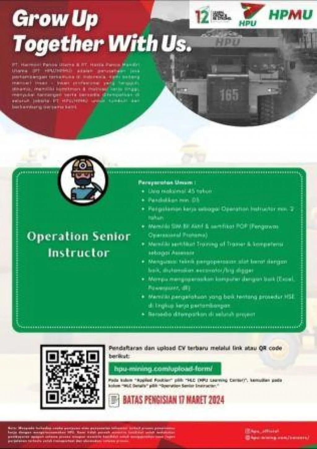Perusahaan Tambang ini Butuh Operation Senior Instructur