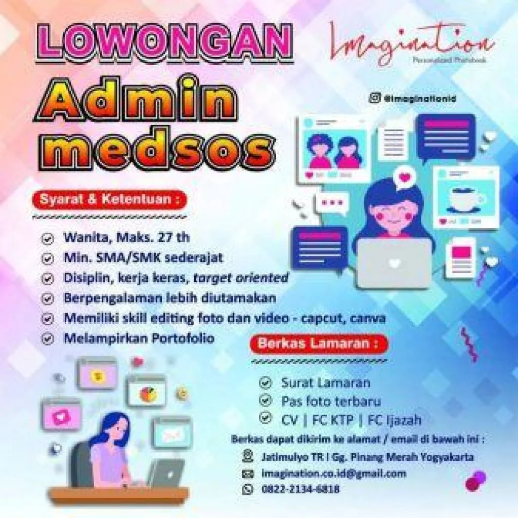 Lowongan Admin Medsos di Imagination