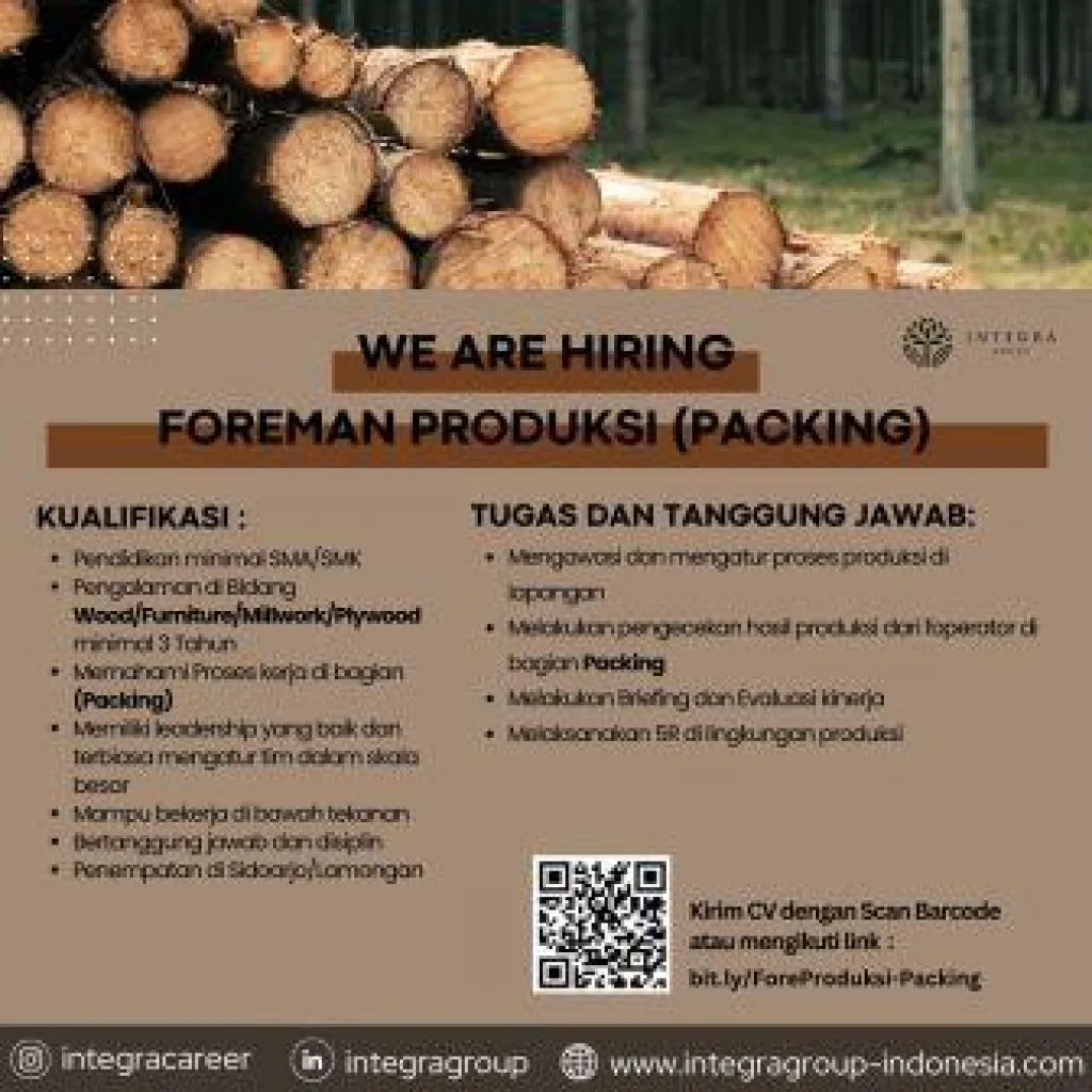 Integra Group Buka Lowongan Kerja Penempatan di Sidoarjo dan Lamongan