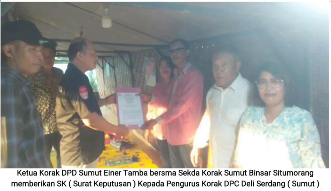 Dewan Pimpinan Daerah KORAK Sumut Serahkan SK kepada DPC KORAK Deli Serdang