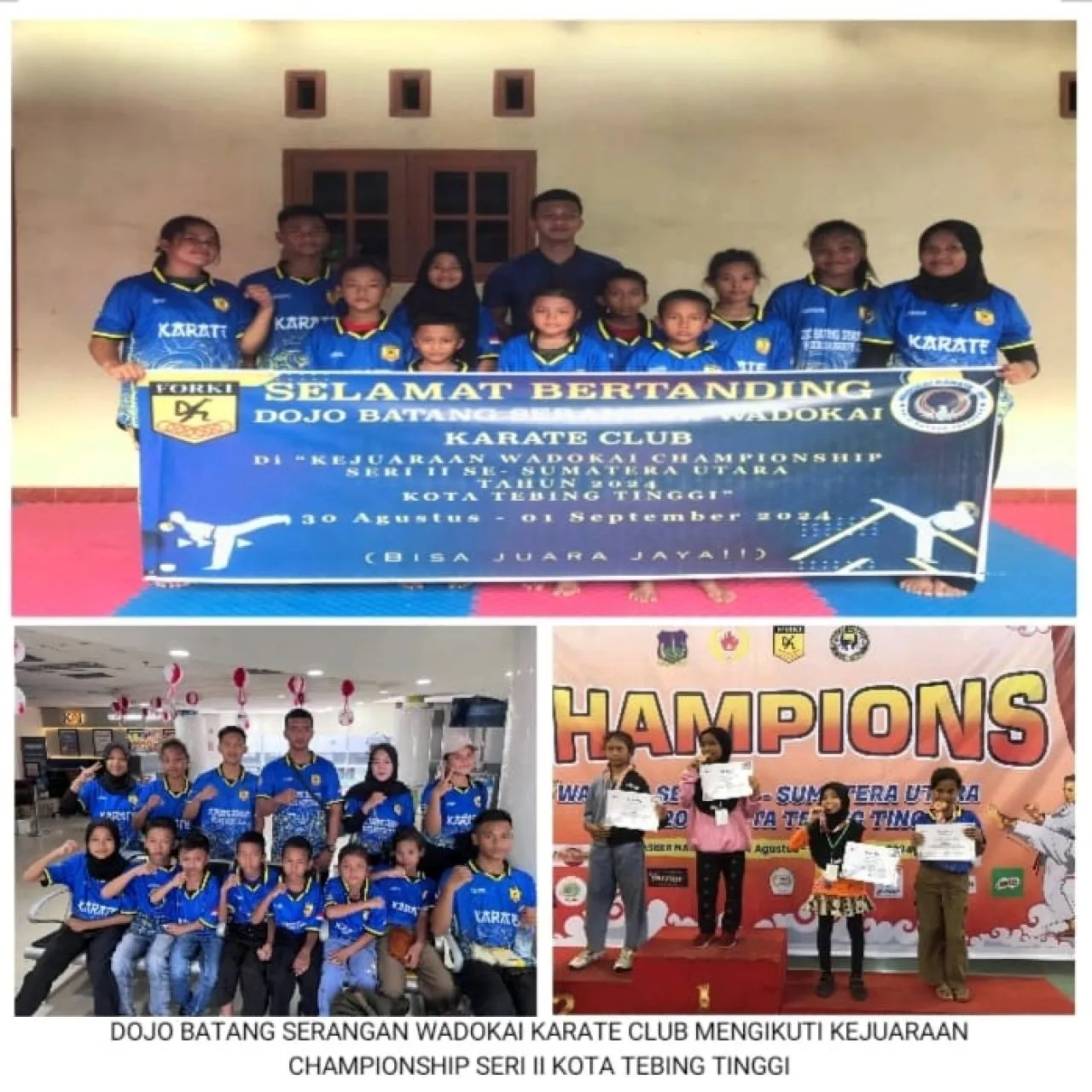 Perdana Ikuti Kejuaraan Karate se Sumatera Utara, Wadokai Batang Serangan Meraih Medali