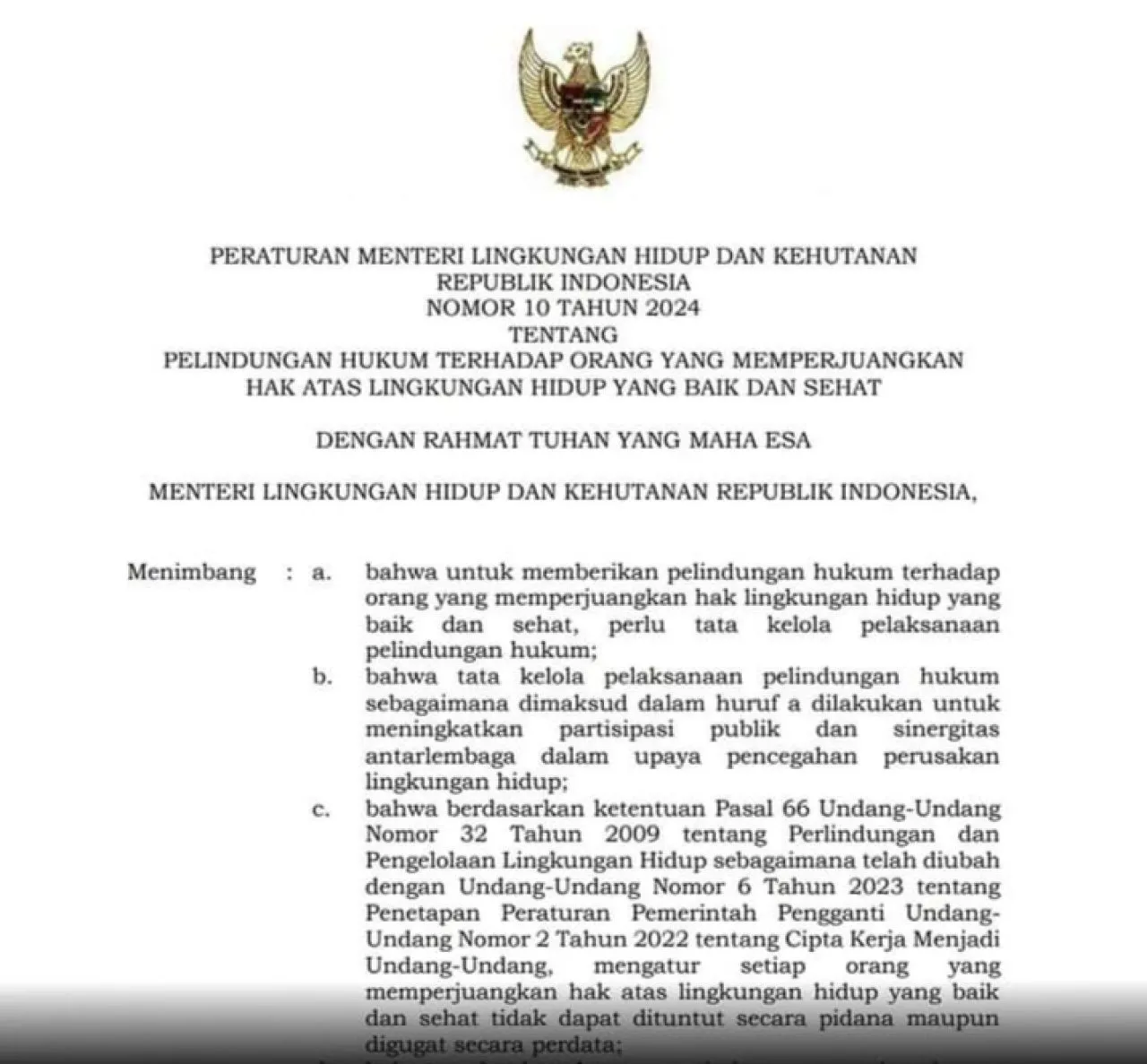 Menteri LHK Terbitkan Peraturan Menteri LHK: Pelindungan Hukum Bagi Pejuang Lingkungan Hidup