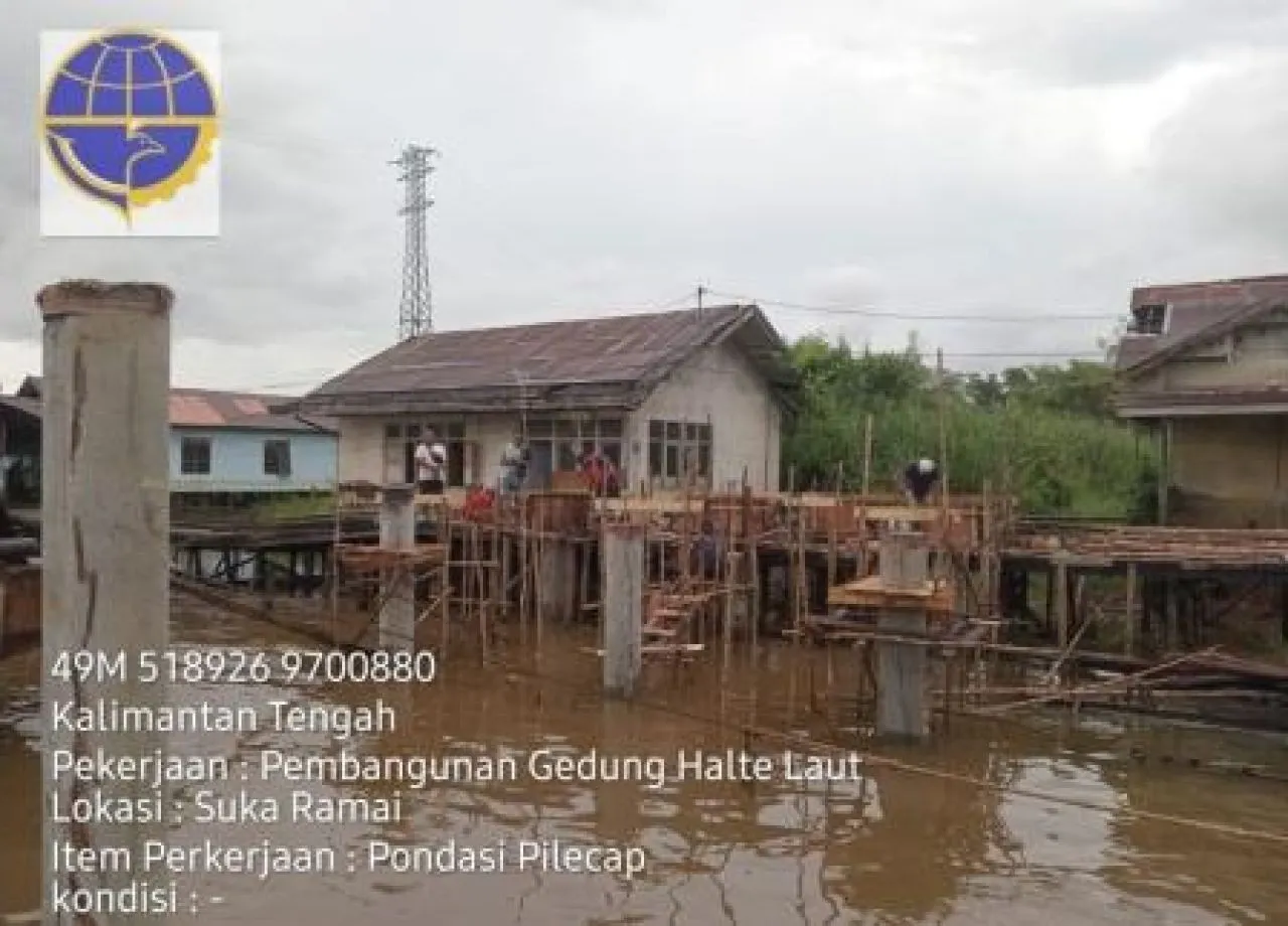 Proyek Halte Sungai Kendawangan Kiri Belum Menunjukkan Progres