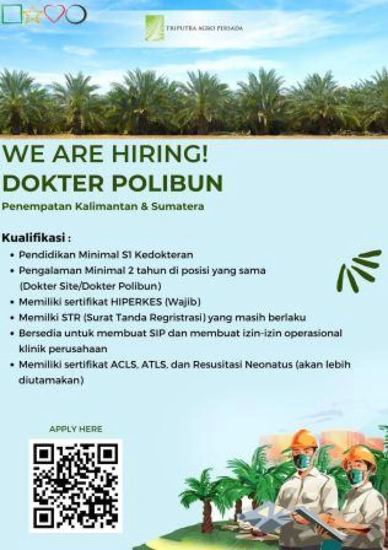 PT Triputra Agro Persada Buka Lowongan Dokter Polibun