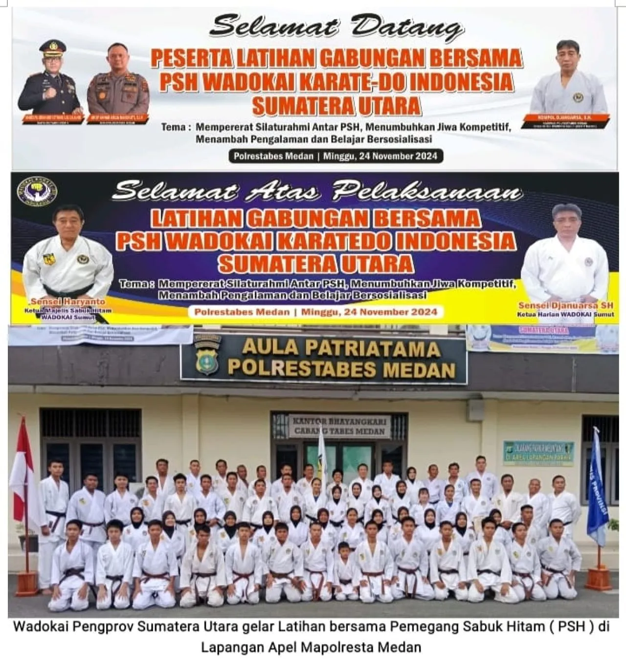 Wadokai Pengprov Sumut Gelar Latihan Pemegang Sabuk Hitam di Mapolresta Medan