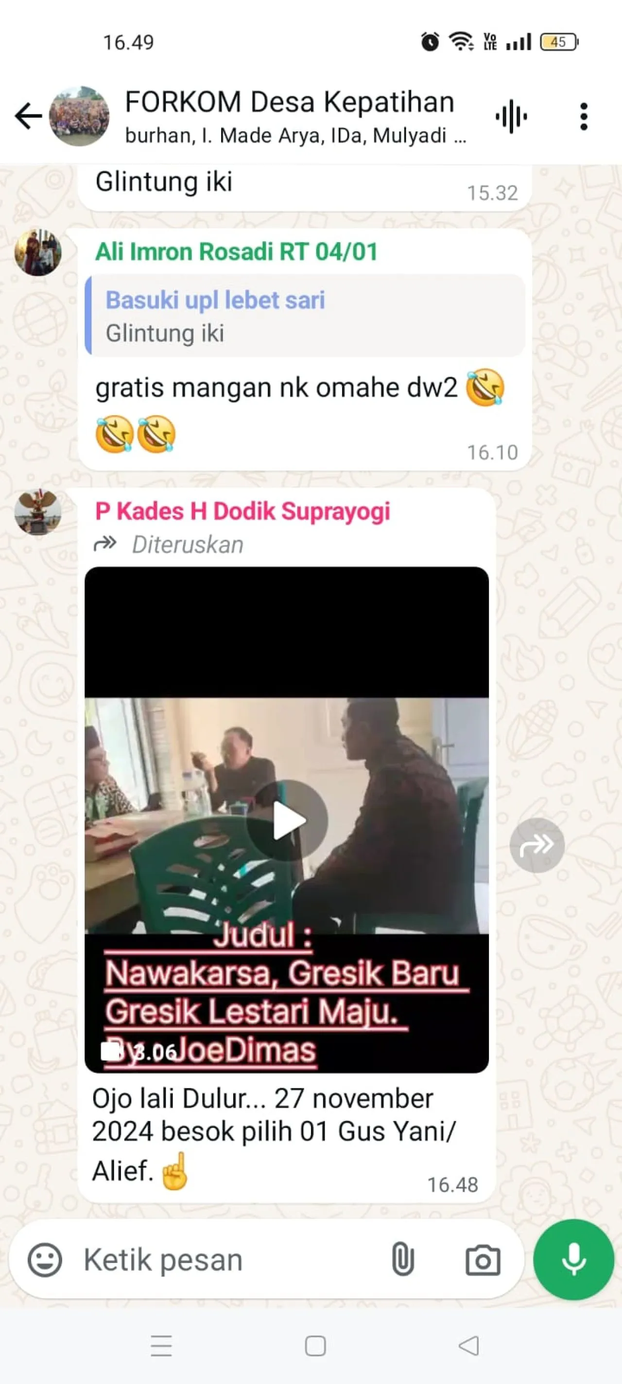 Kepala Desa Kepatihan Diduga Tidak Netral di Pilkada Gresik