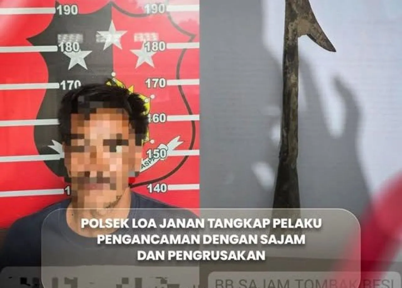 Unit Reskrim Polsek Loa Janan Tangkap Pelaku Pengancaman