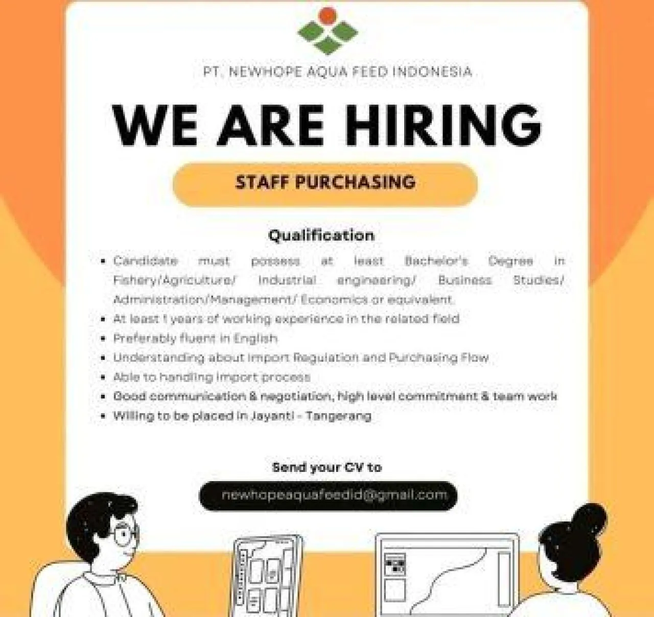 Lowongan Kerja di PT Newhope Aqua Feed Indonesia Sebagai Staff Purchasing