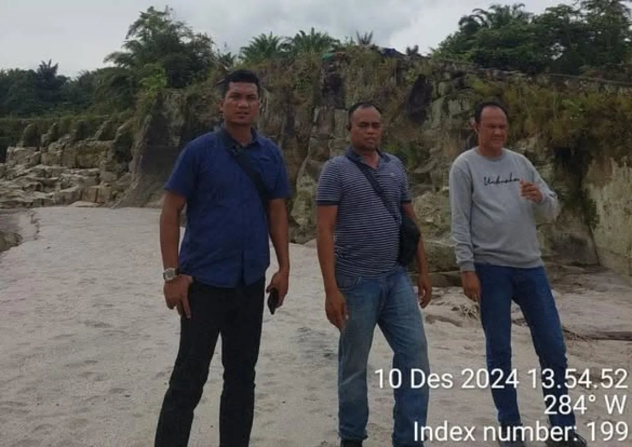 Sat Reskrim Polres Simalungun Lakukan Penyelidikan Tangkahan Batu Padas di Kebun PTPN IV