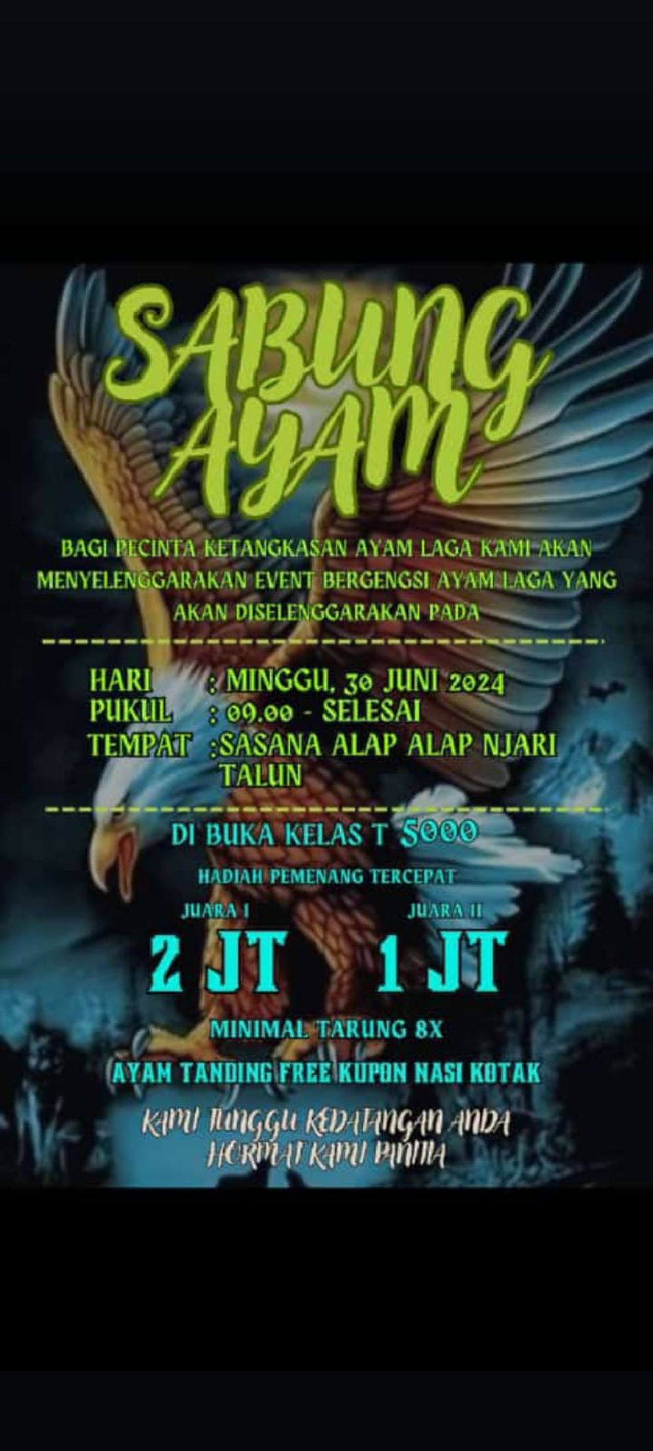 Plamfet sabung ayam di Kecamatan Talun