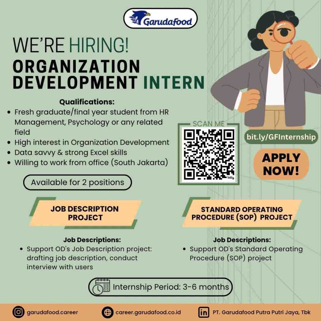 GarudaFood membuka kesempatan bagi Anda menjadi Organization Development Intern