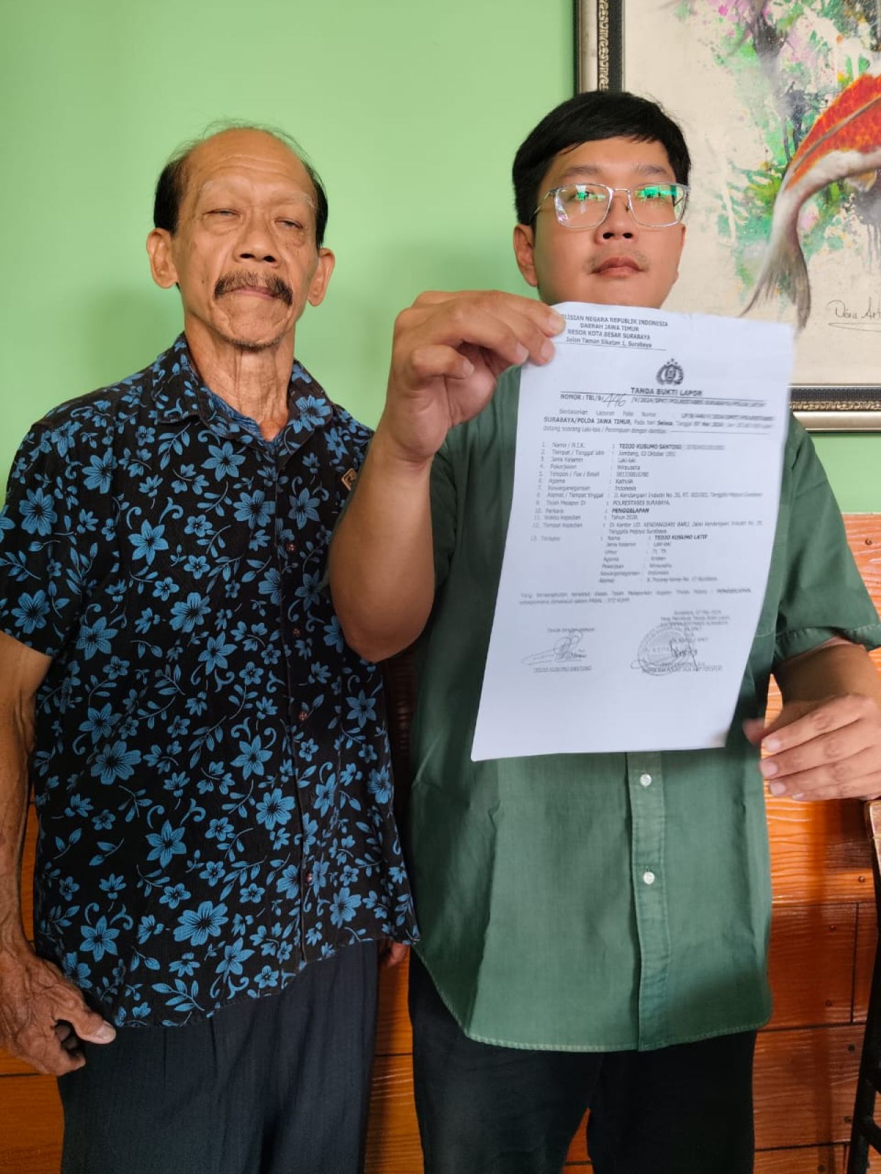 Alvianto Wijaya dan Tedjo Kusumo Santoso (kiri)